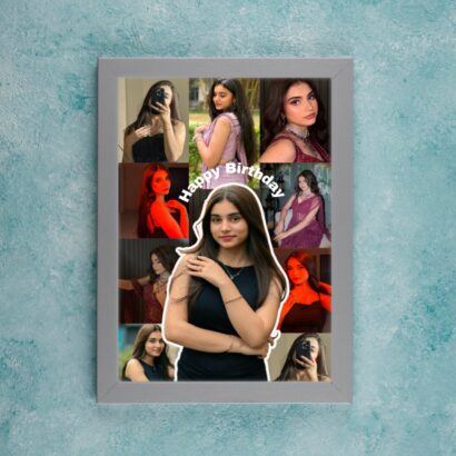 Custom Birthday Photo Collage Frame – Elegant Portrait Design