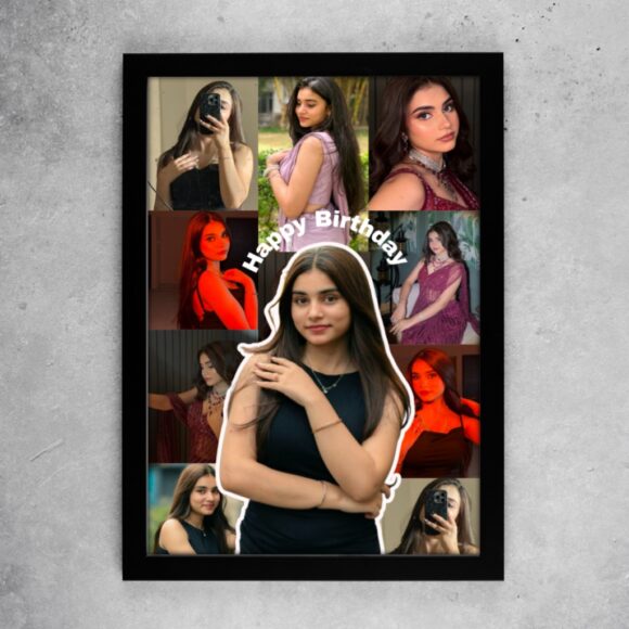 Custom Birthday Photo Collage Frame – Elegant Portrait Design - Image 2