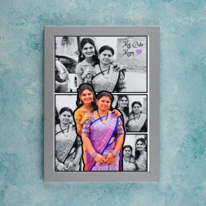 Elegant Black & White Mother's Day Collage Frame
