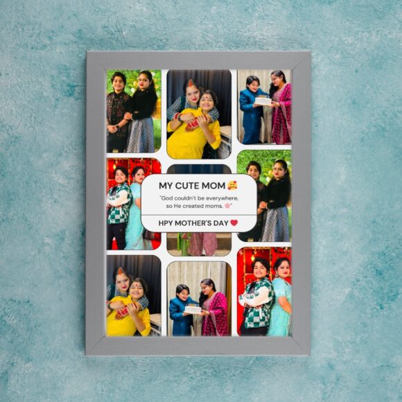 Cute Mom Multi-Photo Frame with Text Labels