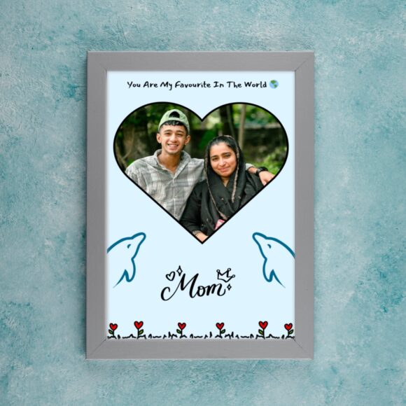 Blue Heart Theme Frame for Mom’s Memories
