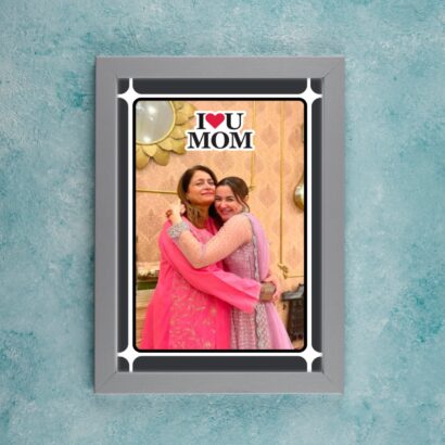 I Love Mom Golden Balloon Frame