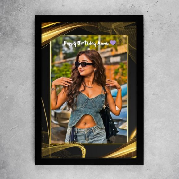 Glamorous Gold Border Birthday Frame - Image 2