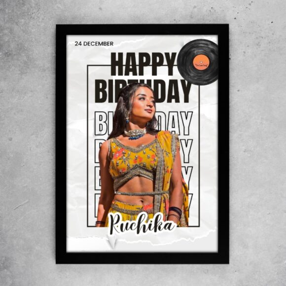 Retro Vinyl-Themed Birthday Frame for Her - Image 2