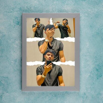 Bold Torn Paper Style Frame for Boys