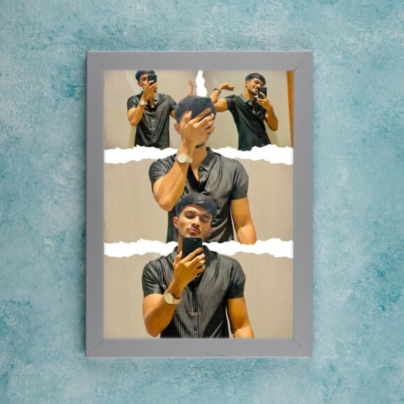 Bold Torn Paper Style Frame for Boys