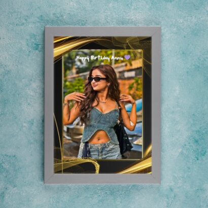 Glamorous Gold Border Birthday Frame